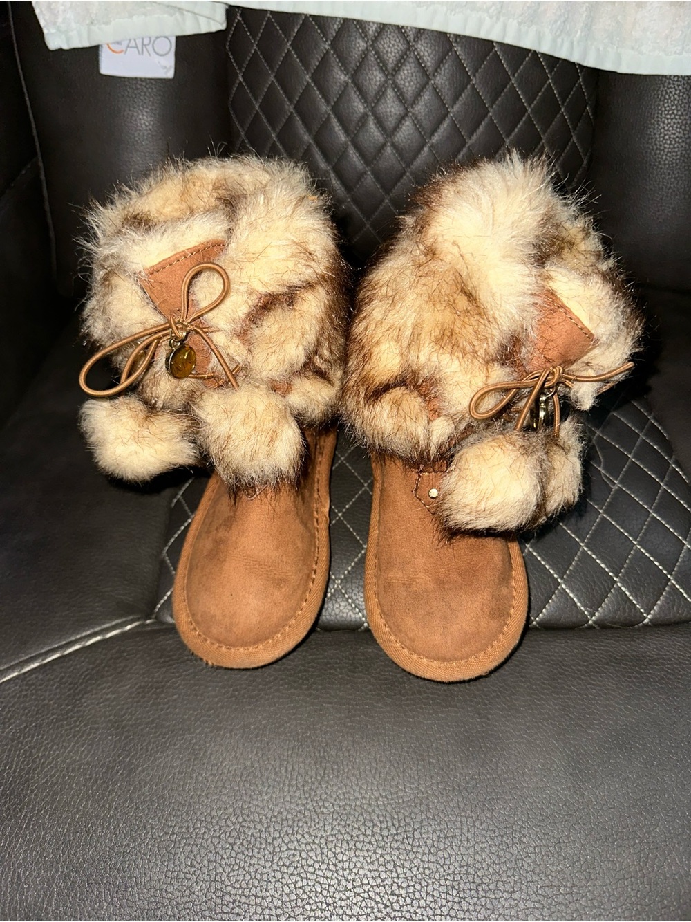 Michael Kors Brown Faux Fur Girls Boots Size 9 Toddler